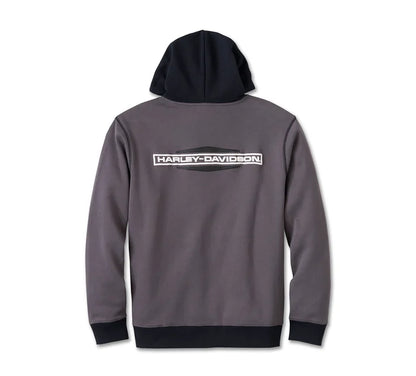 Sweat à capuche Kickstart pour homme - Colorblock - Harley Black & Blackened Pearl 96008-25VM