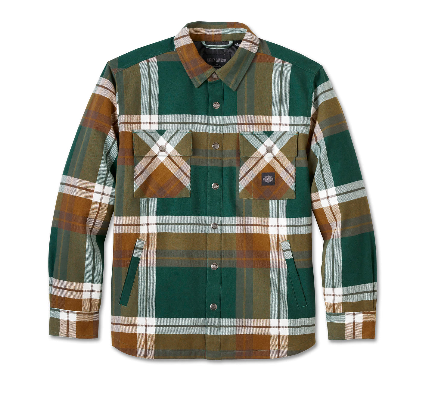 SHIRT JACKET-WOVEN,BROWN/GREEN PLAID