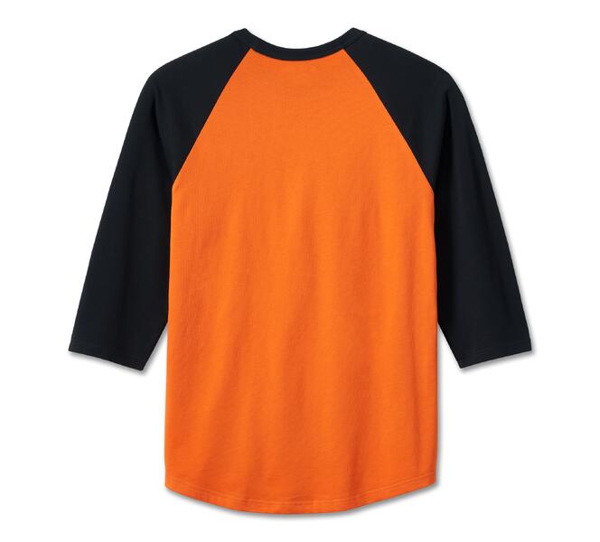 T-shirt Factory Raglan pour hommes – Colorblocké – Harley Orange