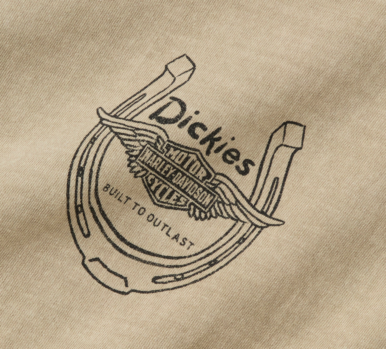 T-shirt Dickies x HD Horsepower pour homme, teint en pigments épais - 96095-26VM