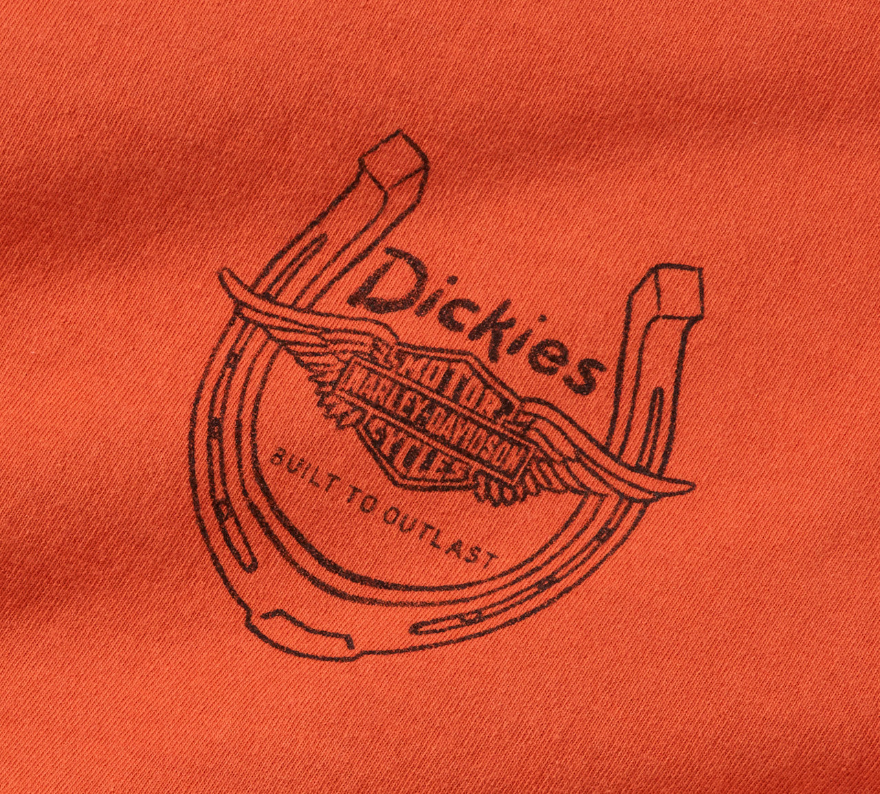 T-shirt Dickies x HD Horsepower pour homme, teint en pigments épais - 96096-26VM
