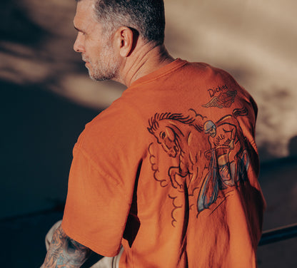 T-shirt Dickies x HD Horsepower pour homme, teint en pigments épais - 96096-26VM