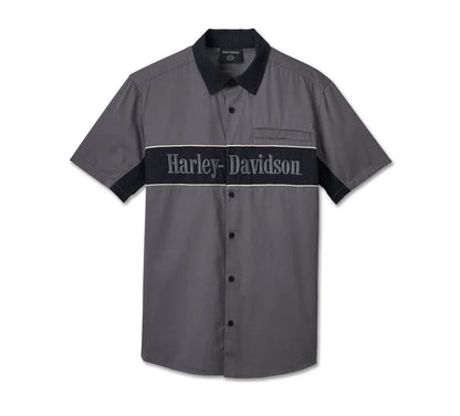 Chemise à manches courtes pour homme « The Garage Mechanic » - Quiet Shade - 96150-25VM