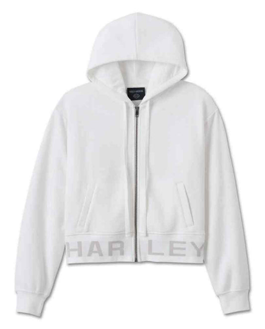 Sweat à capuche court zippé HD pour femme - 96153-25VW