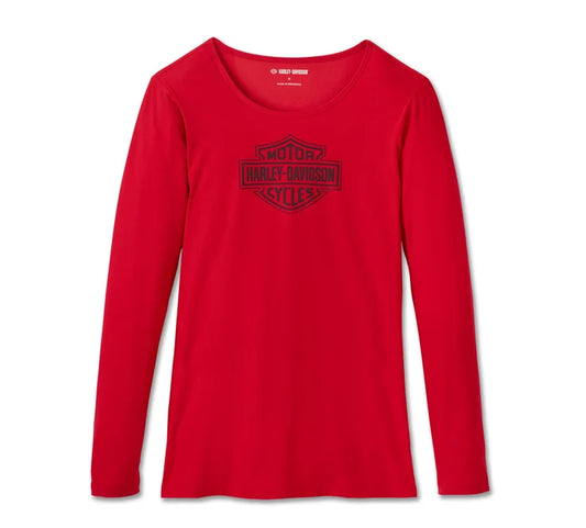 Pyjama à manches longues à carreaux B&S pour femme - 96162-25VW