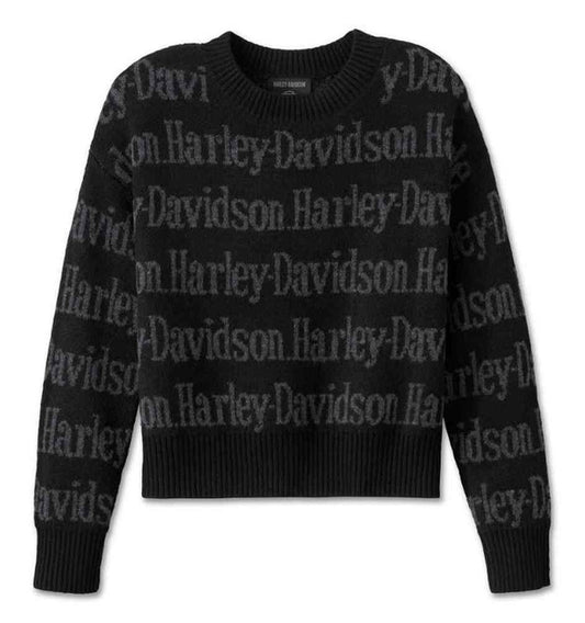 Pull en tricot à imprimé HD répété H-D® pour femme - 96164-25vw