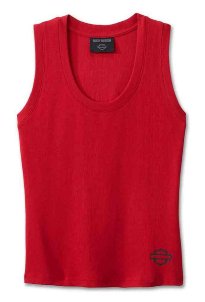 Débardeur côtelé coupe slim pour femme, rouge - 96180-25VW