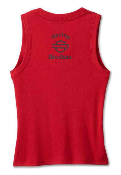 Débardeur côtelé coupe slim pour femme, rouge - 96180-25VW