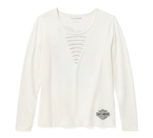 T-shirt à manches longues pour femme Bling Freedom on Wheels Rip & Repair Crew - - 96356-26VW