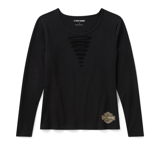 T-shirt à manches longues Bling Freedom on Wheels pour femmes - 96357-26VW