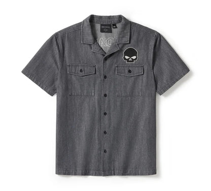 Chemise en jean Willie G Sk**l pour homme - 96383-25VM