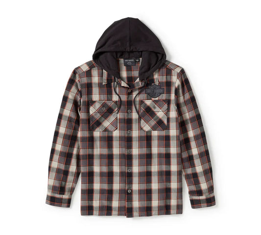 Chemise à capuche à manches longues et à reliure métallique pour homme - 96392-25VM