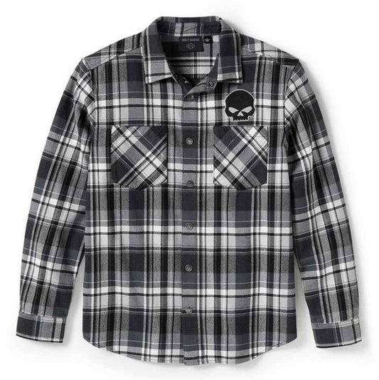 Chemise à manches longues à carreaux Willie G Sk**l pour homme - 96394-25VM
