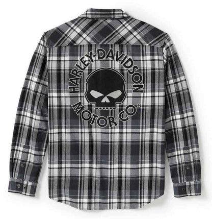 Chemise à manches longues à carreaux Willie G Sk**l pour homme - 96394-25VM