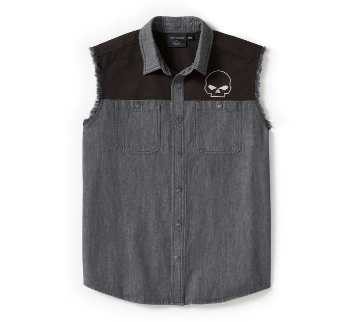 Chemise sans manches Willie G Sk**l Blowout pour homme - 96399-25VM