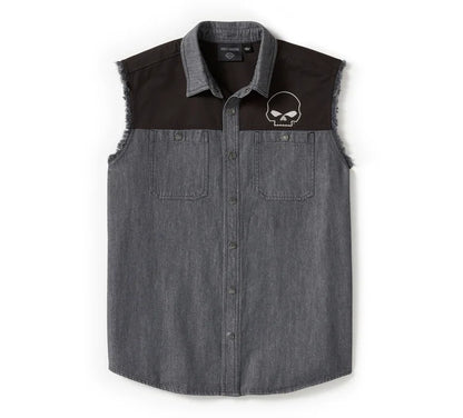Chemise sans manches Willie G Sk**l Blowout pour homme - 96399-25VM