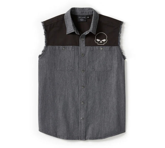 Chemise sans manches Willie G Sk**l Blowout pour homme - 96399-25VM