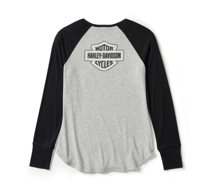 T-Shirt Raglan à Manches Longues Essential Arched Font Pour Femme - 96429-25vw