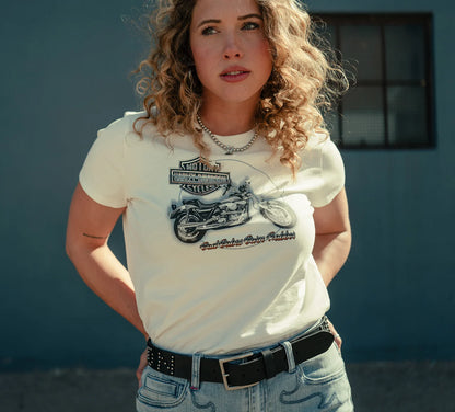 T-SHIRT GRAPHIQUE À COL ROND IRON PRIDE POUR FEMME - 96452-25VW