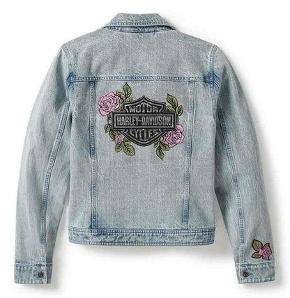Veste en jean H-D® Rose & Thorn Bling pour femme - 96465-25VW