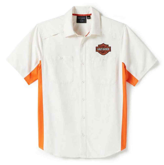 Chemise à manches courtes Harley-Davidson® HD TECH Colorblock pour homme, blanc 96502-25VM