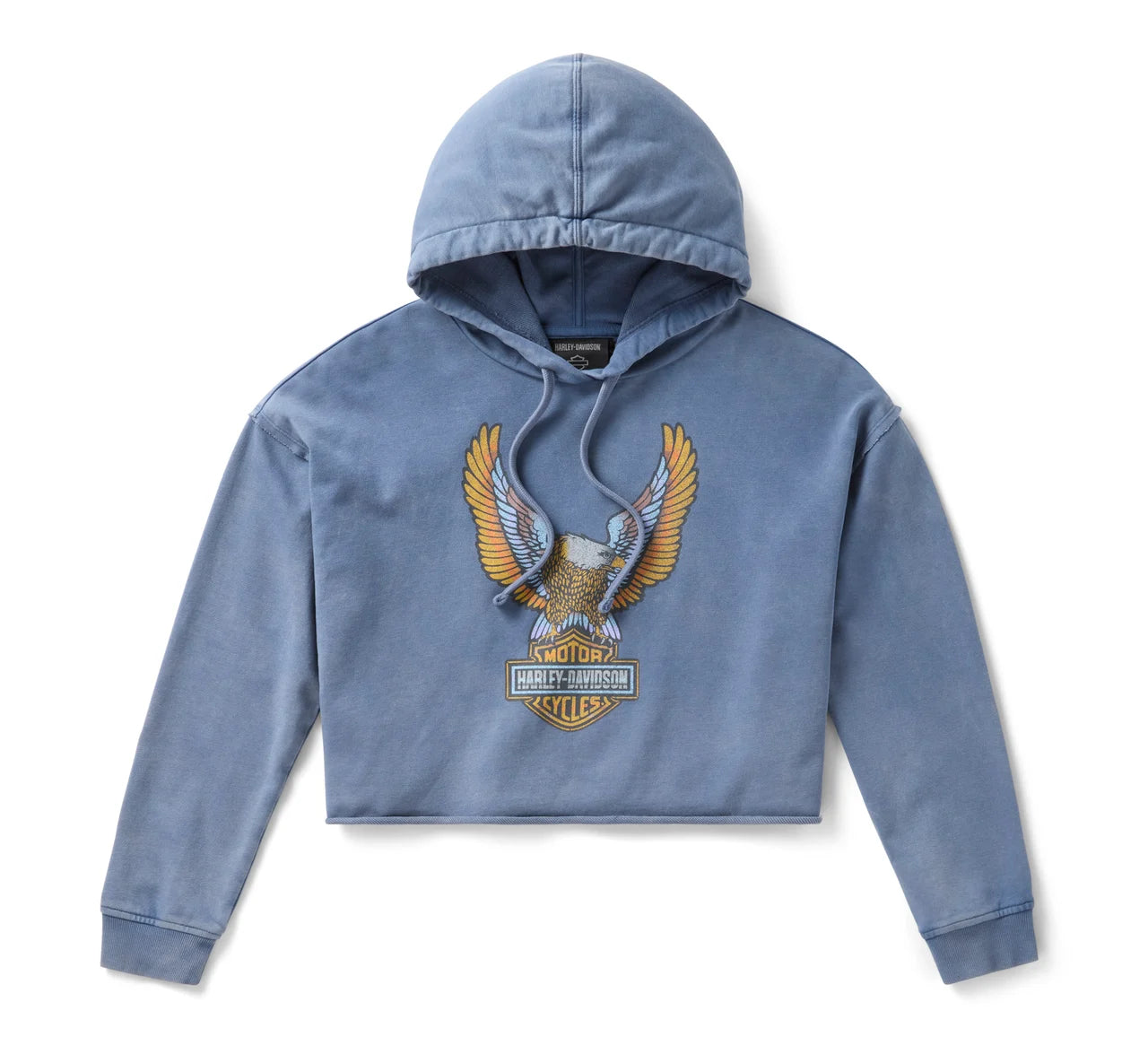 Sweat à capuche court Neon Eagle pour femme - Bleu enseigne - 96517-25VW