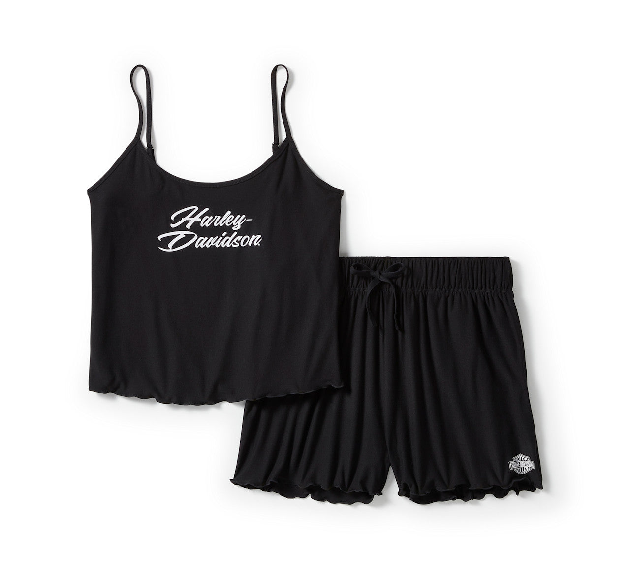 Ensemble short de pyjama femme à bordure en salade - 96524-25VW