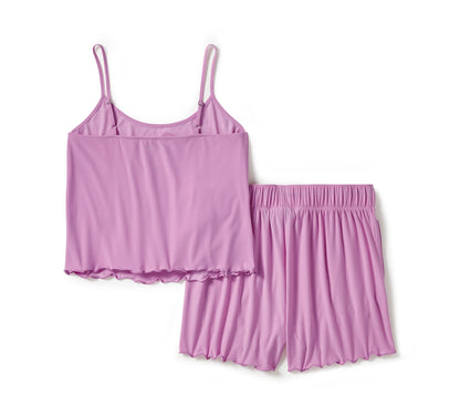 Ensemble short de pyjama femme à bordure en salade - 96525-25VW