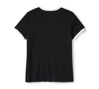 T-SHIRT À BORDURES CONTRASTANTES HUG A HARLEY POUR FEMME - 96528-25VW