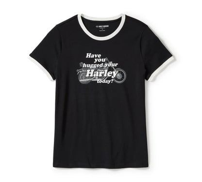 T-SHIRT À BORDURES CONTRASTANTES HUG A HARLEY POUR FEMME - 96528-25VW