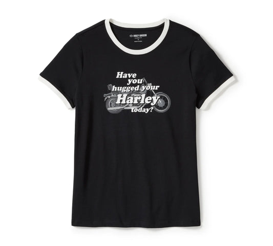 T-SHIRT À BORDURES CONTRASTANTES HUG A HARLEY POUR FEMME - 96528-25VW