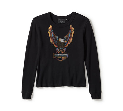 Chandail à manches longues en maille gaufrée Eagle pour femme - 96531-25VW