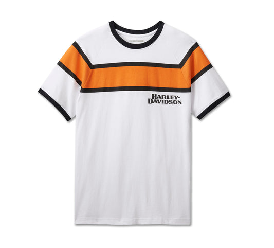T-shirt à rayures de course pour homme - Blanc brillant (96544-24VM)