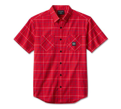 Chemise à carreaux rouge B&S pour homme- 96558-24VM