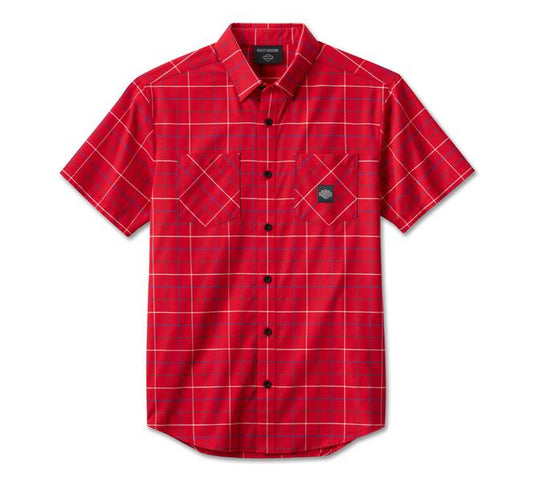 Chemise à carreaux rouge B&S pour homme- 96558-24VM