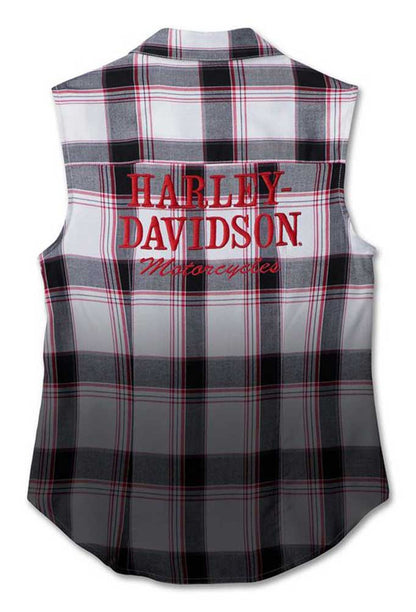 Chemise à carreaux sans manches pour femme - 96613-24VW
