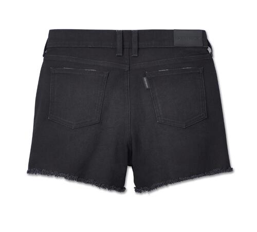 SHORTS-DENIM,HIGH RISE,BLACK