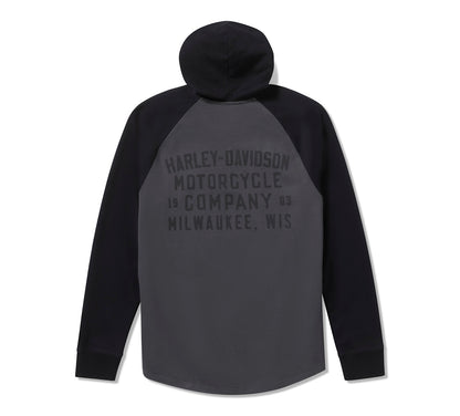 T-shirt Henley raglan à capuche pour homme HDMC - 96723-25VM