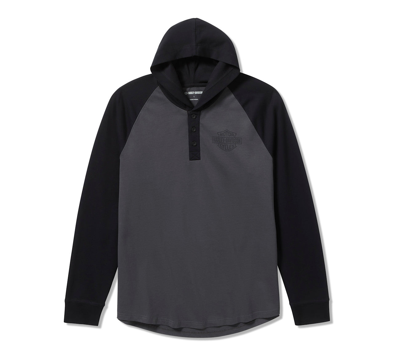 T-shirt Henley raglan à capuche pour homme HDMC - 96723-25VM