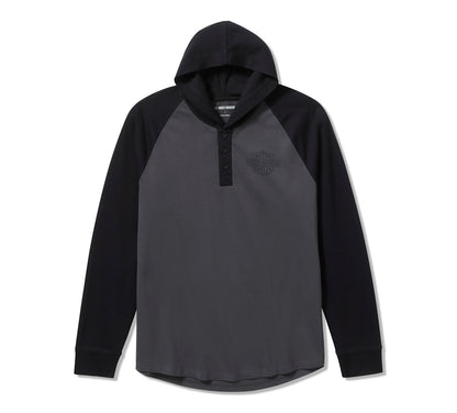 T-shirt Henley raglan à capuche pour homme HDMC - 96723-25VM
