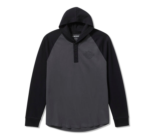 T-shirt Henley raglan à capuche pour homme HDMC - 96723-25VM