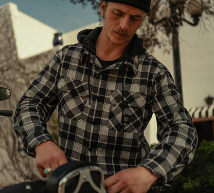 Chemise à carreaux à manches longues et capuche pour homme - 96730-25VM