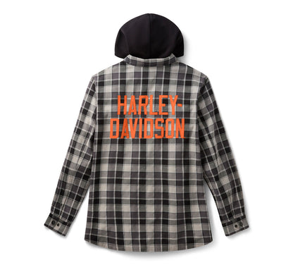 Chemise à carreaux à manches longues et capuche pour homme - 96730-25VM