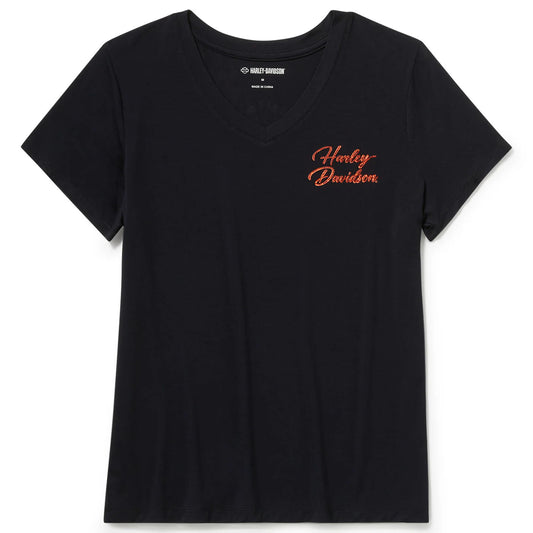 T-shirt à manches courtes et col en V orné du logo B&S pour femme - 96767-25VW