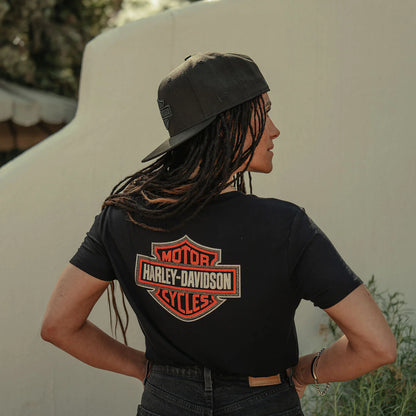 T-shirt à manches courtes et col en V orné du logo B&S pour femme - 96767-25VW