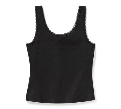 Débardeur femme style vintage flammes avec bordure en dentelle et strass - 96773-25VW