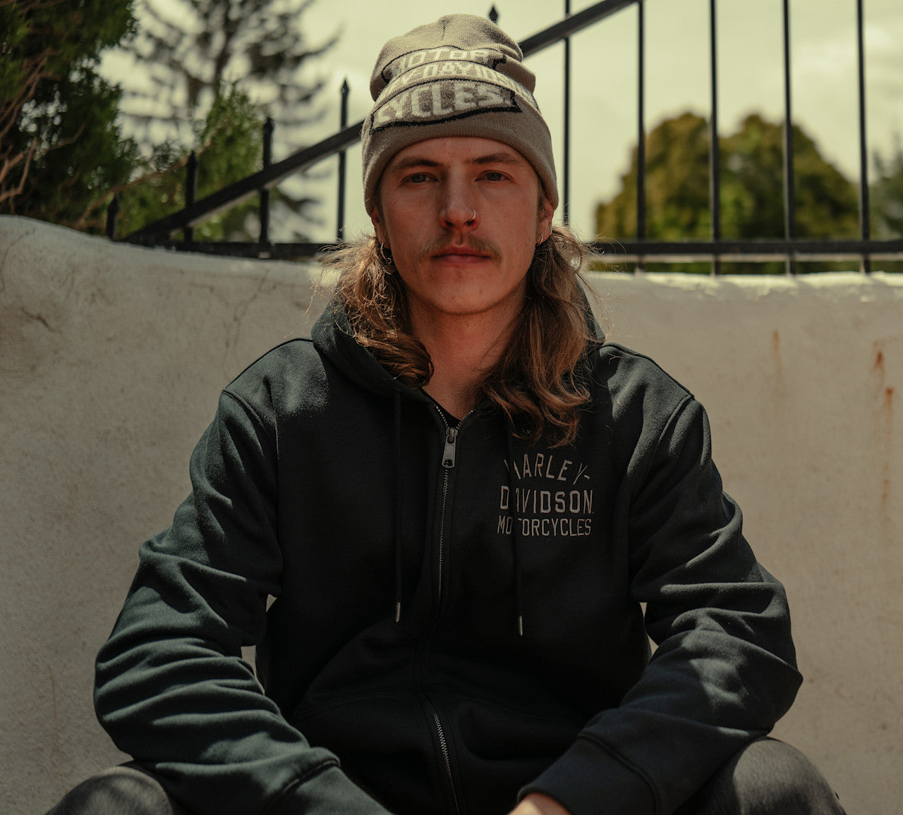 Sweat à capuche zippé doublé à carreaux pour homme - 96783-25VM