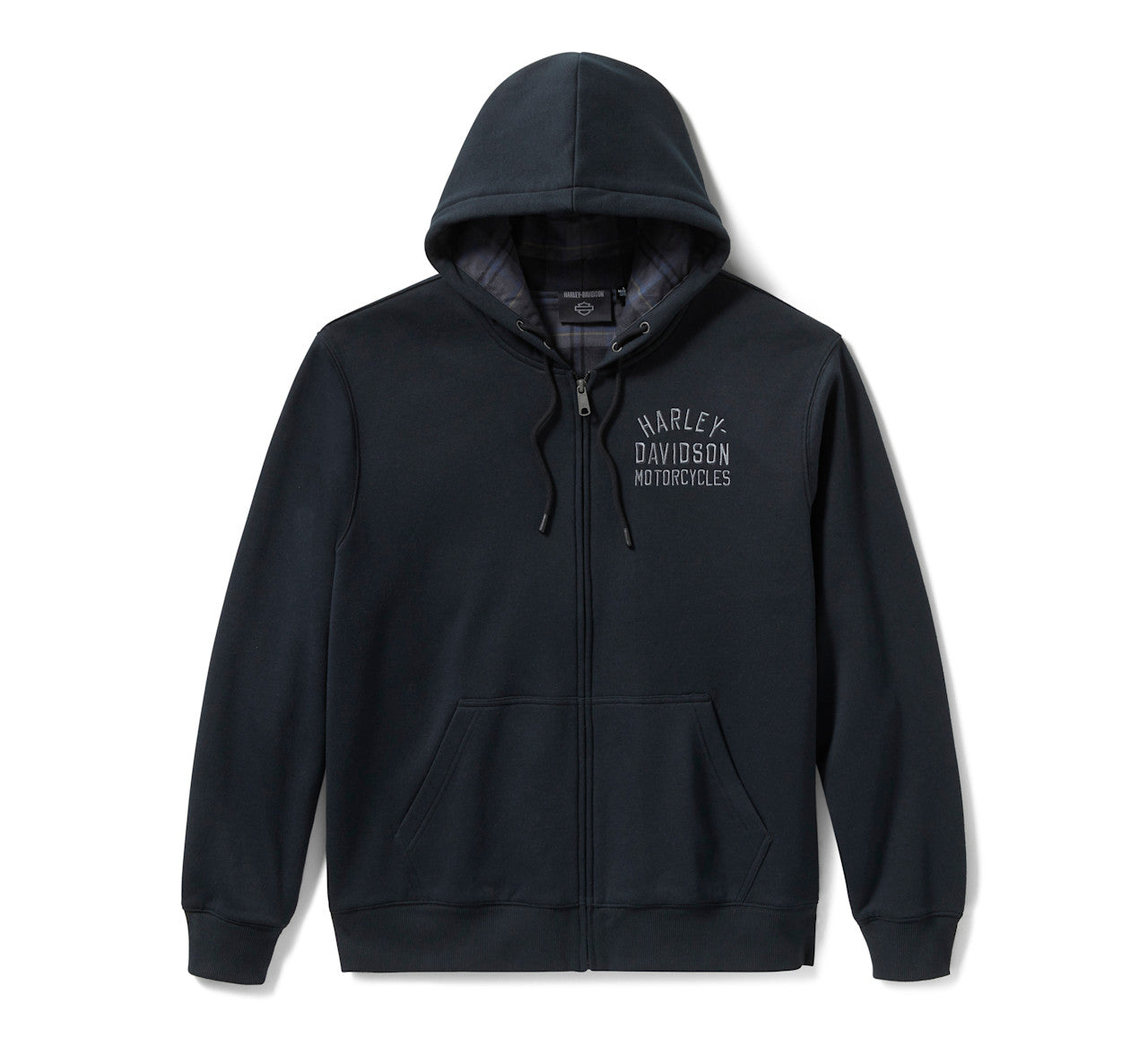 Sweat à capuche zippé doublé à carreaux pour homme - 96783-25VM