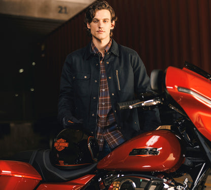 Chemise à carreaux pour homme, motif Racer Font - 96804-25VM