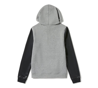 Sweat à capuche femme à manches en similicuir - 96818-25VW